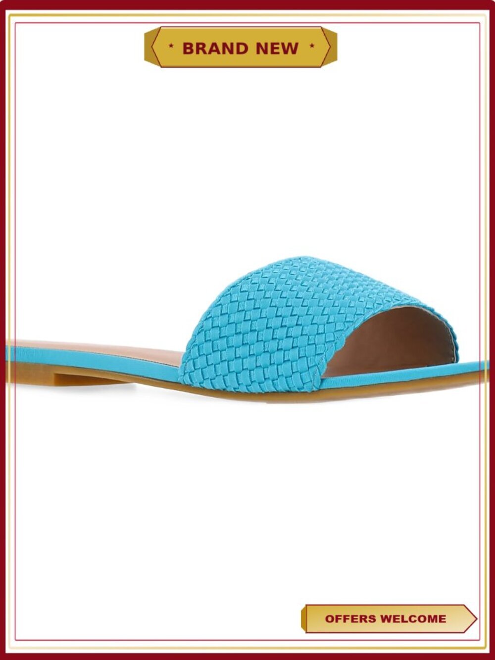Women's Quilted Slide Sandal - Lightweight Comfort Sock Square Toe